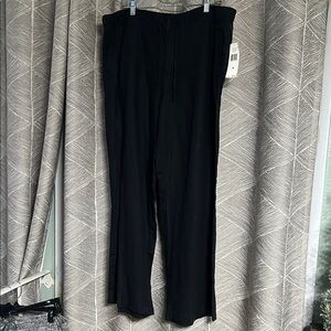 Ralph Lauren Black Wide Leg Linen Pants